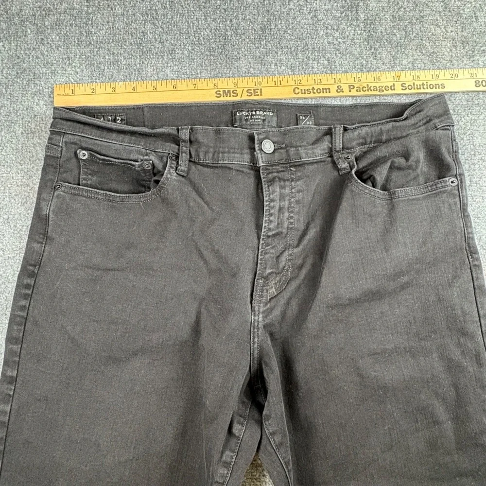 Lucky Brand 412 Athletic Slim Jeans Men 38x29 Black Modern Streetwear Minimalist